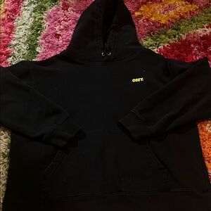Obey Black Hoodie with Gold Logo